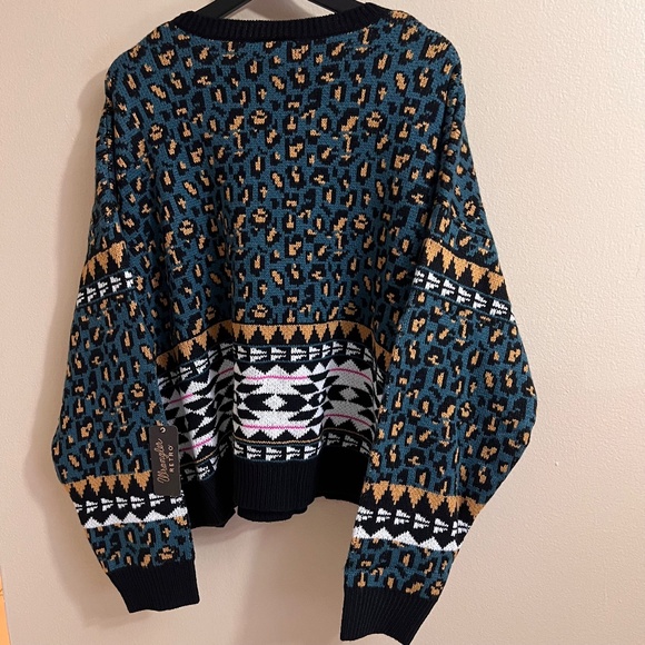 WRANGLER RETRO Aztec Animal Print Sweater Womens Size 2XL Multicolor NWT - Picture 7 of 7